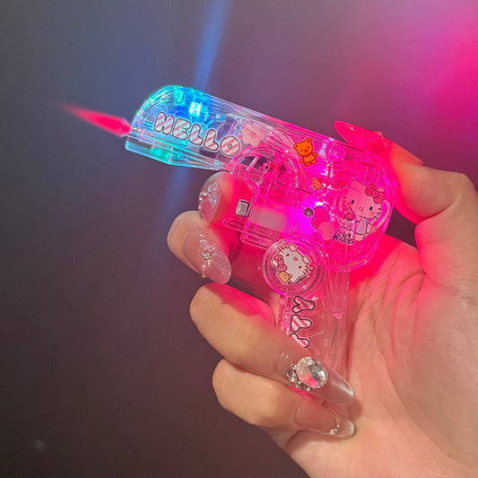 Rotating Glowing Gyro Folding Windproof Creative Transparent Lighter