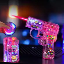 Rotating Glowing Gyro Folding Windproof Creative Transparent Lighter